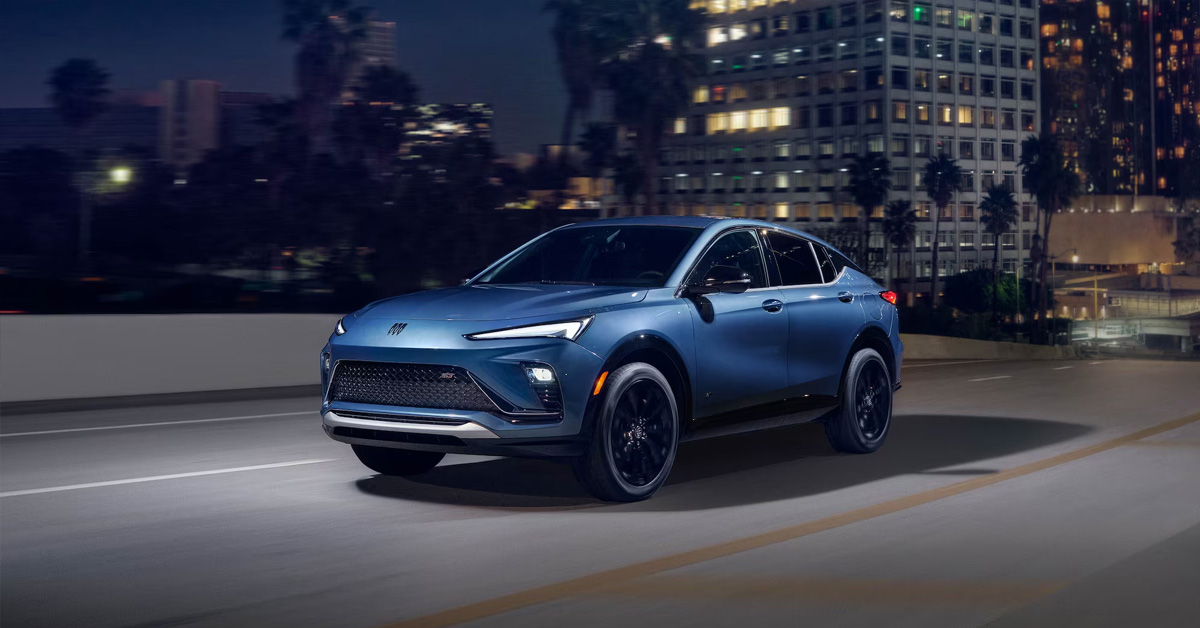 A 2026 Buick Envista on the road at night