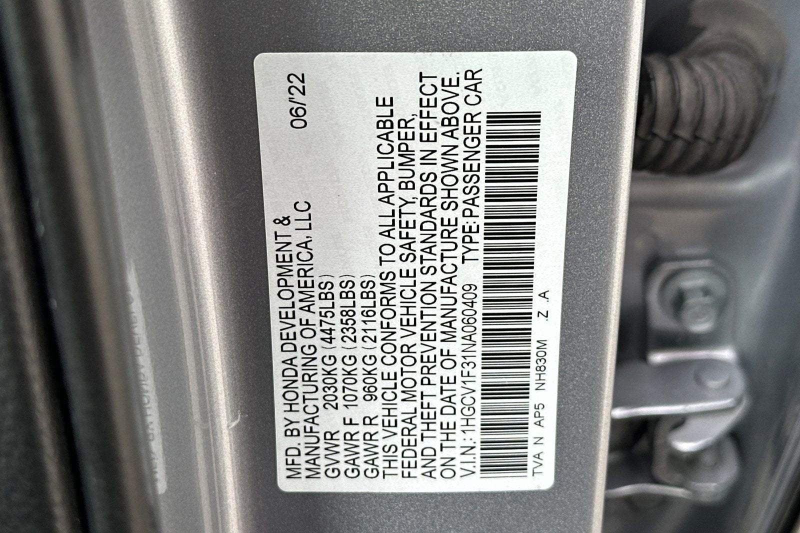 2022 Honda Accord Sedan Sport