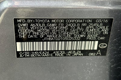 2016 Lexus IS 200t NA