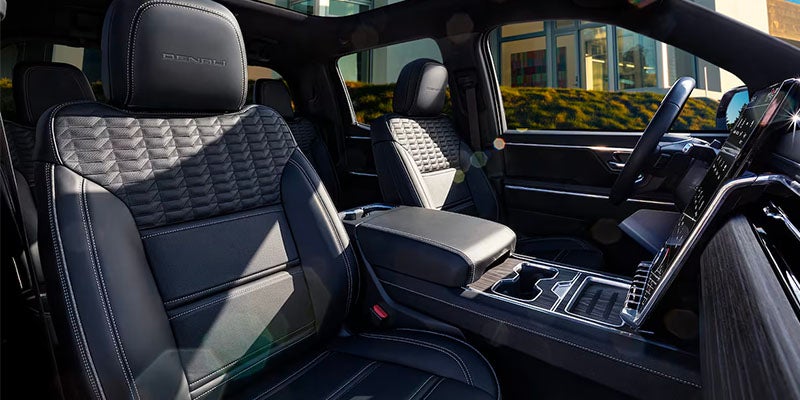 Driver and passenger seats in a GMC Sierra EV