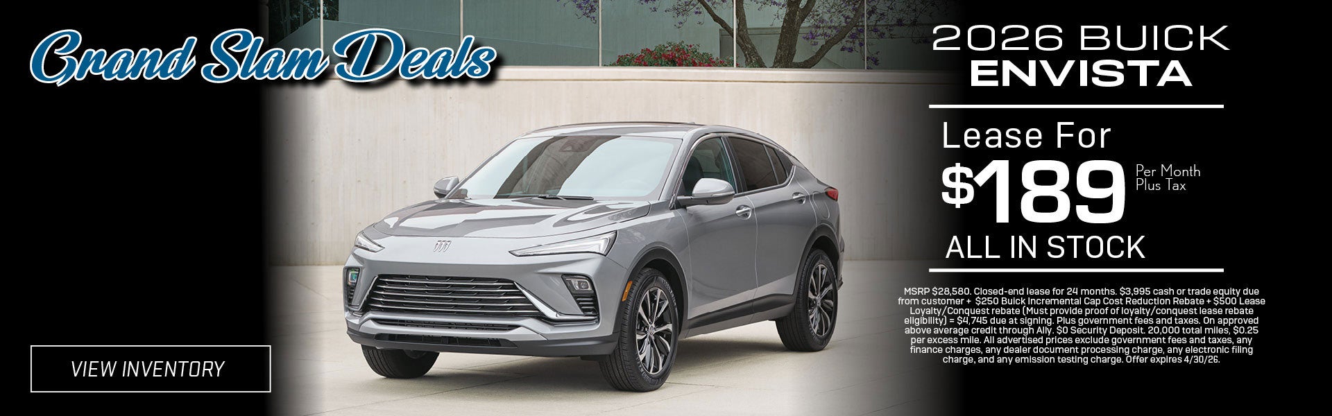 2026 Buick Envista lease deal starting at $189 per month