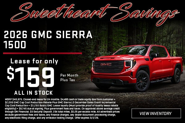 Red 2026 GMC Sierra 1500 Presidents’ Day offer